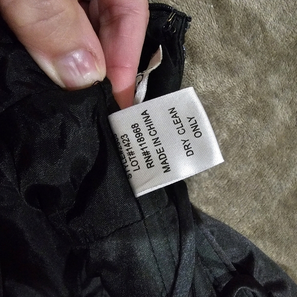 OC by Oleg Cassini ✦ Silk Cocktail Dress ✦ Crystal Lace-Up Drop Waist Black 2 - Picture 15 of 17